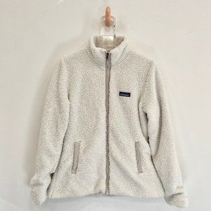Patagonia White Los Gatos fleece sherpa zip up jacket